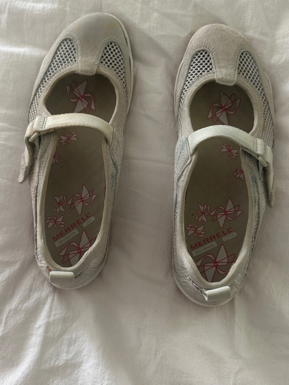 Merrell Air Cushion Q-Form Mary Jane Mesh Walking Shoes Gray